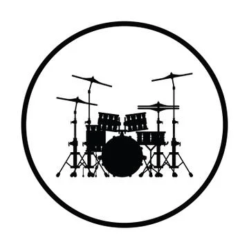 Drum set icon Stock Illustration
