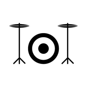 Drum set icon vector Stock Illustration