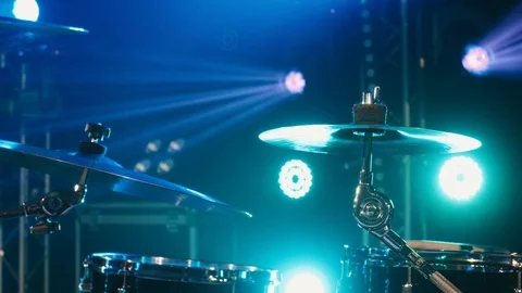 Drum set as musical background Video stock 118119725