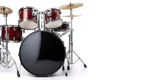 Drum set or kit, is a collection of drums, cymbals, an instrument set up to.. Stock Photos