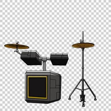 Drum set orginal artwork illustration Stock Illustration