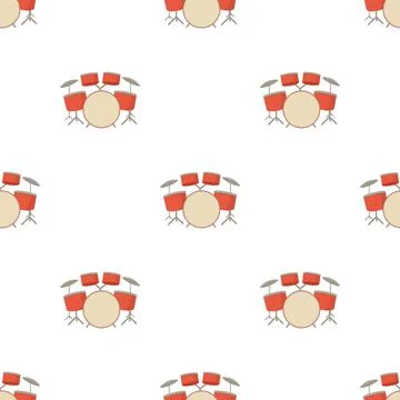 Drum set pattern seamless vector Stock Illustration