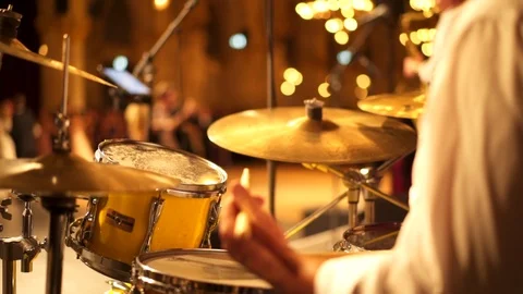 Drum Set Played at Ballroom 库存影片 88408342