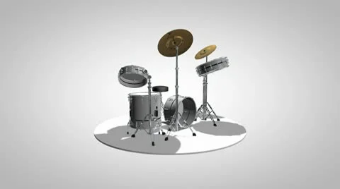 Drum Set Rotation Stock Footage 10720095