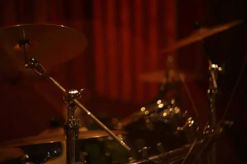 Drum set at studio 库存照片