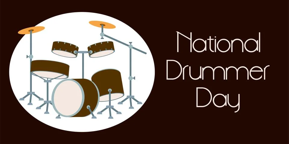 Drum set vector design. National Drummer Day. Drum kit flat style vector illu 스톡 일러스트