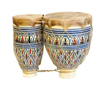 Drum setDrum set Authentic African drum isolated with clipping path in... Stock Photos