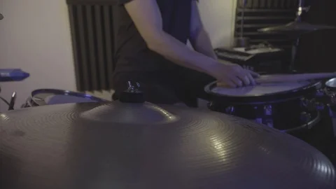 Drum side vision cyblas drummer don't play Stock Footage 129097611
