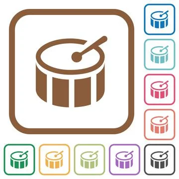 Drum simple icons Stock Illustration