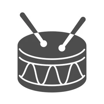 Drum solid icon, Kids toys concept, Drum toy sign on white background, Snare 스톡 일러스트