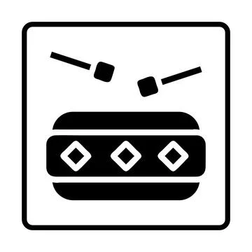 Drum solid Icon. Social media sign icons. Vector illustration isolated for .. Illustrazione stock