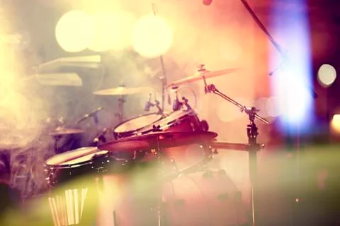 Drum on stage Stock Photos