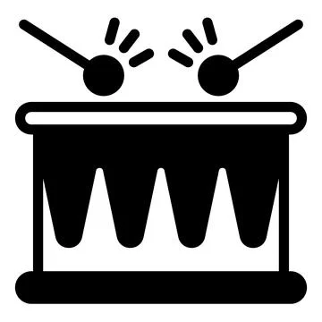 Drum stick glyph icon vector illustration isolated on white background Stock Illustration