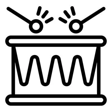 Drum stick line icon vector illustration isolated on white background Stock Illustration