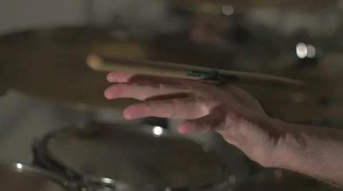 Drum Stick Spin in Slow Motion Stock Footage 65025744