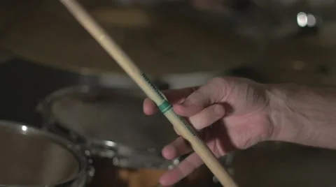 Drum Stick Spin in Slow Motion Stock Footage 65029524