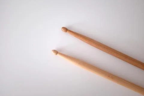 Drum sticks on white background Stock Photos