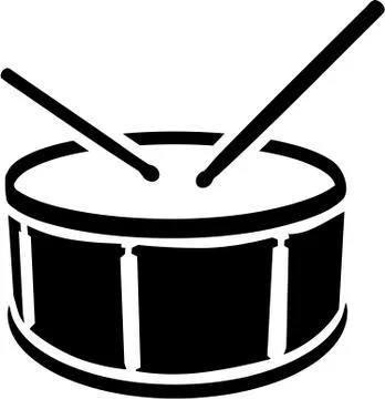 Drum symbol with sticks Stock Illustration