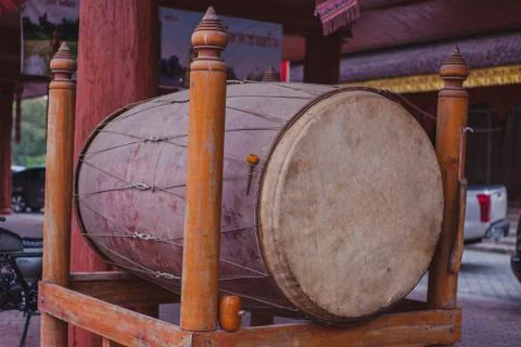 Drum Thai in temple Stock Photos