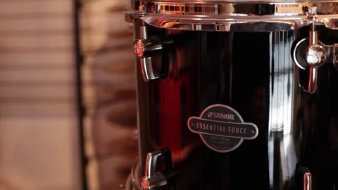 Drum tom close up cu black Stock Footage 69110990