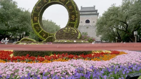 Drum Tower and Bell Tower of Beijing 스톡 동영상 128968634