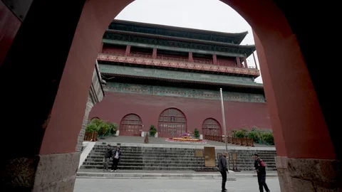 Drum Tower and Bell Tower of Beijing 스톡 동영상 128968637