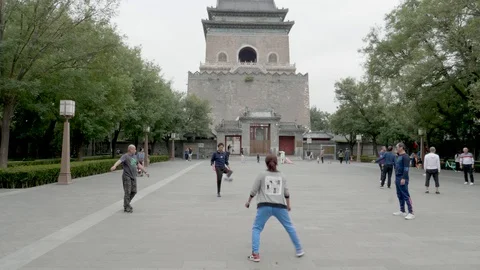 Drum Tower and Bell Tower of Beijing 스톡 동영상 128968691