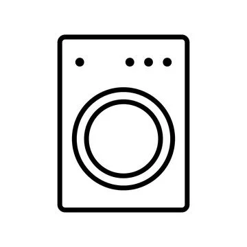Drum-type washing machine icon. Dryer and Washer. Vector. Illustrazione stock