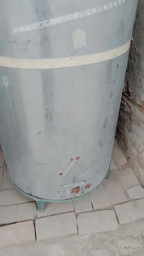 This drum used for wheat and rice storage Stock Footage 322039343