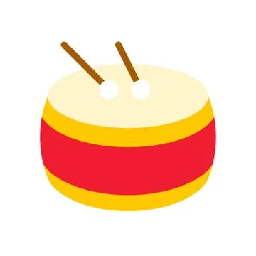 Drum vector, Chinese lunar new year flat icon Illustrazione stock