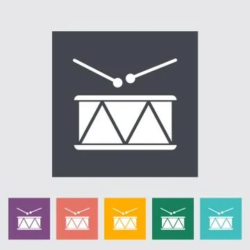 Drum vector flat icon Illustrazione stock