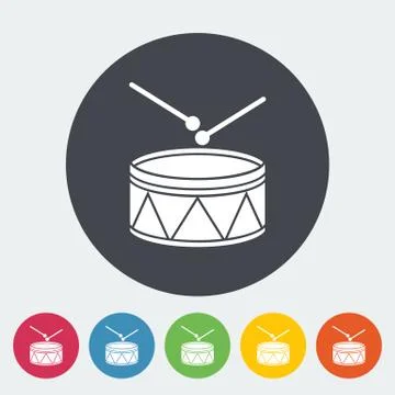 Drum vector flat icon Illustrazione stock