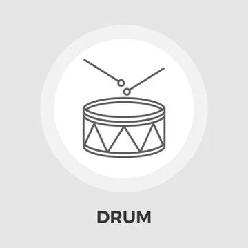 Drum vector flat icon Illustrazione stock