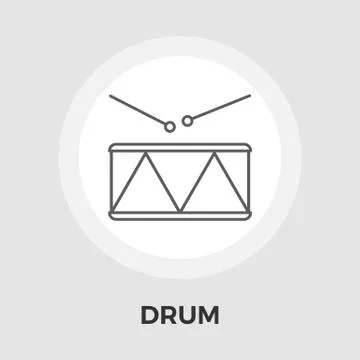 Drum vector flat icon Illustrazione stock