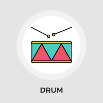 Drum vector flat icon Illustrazione stock