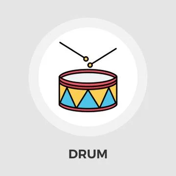 Drum vector flat icon Illustrazione stock