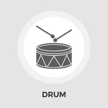 Drum vector flat icon Illustrazione stock