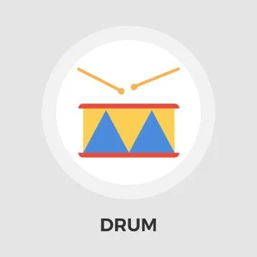 Drum vector flat icon Stock Illustration
