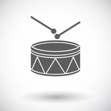 Drum vector flat icon Illustrazione stock