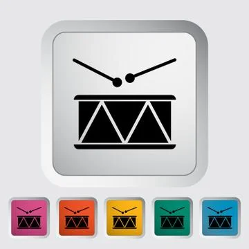 Drum vector flat icon Illustrazione stock