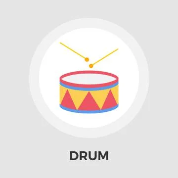 Drum vector flat icon Illustrazione stock