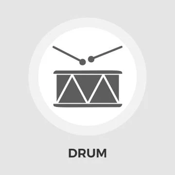 Drum vector flat icon Illustrazione stock