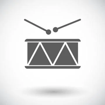 Drum vector flat icon Illustrazione stock