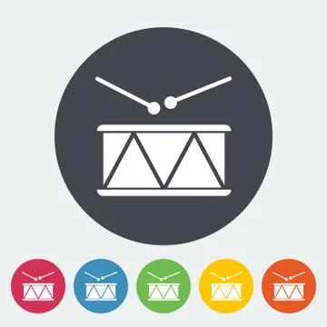 Drum vector flat icon Illustrazione stock
