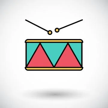 Drum vector flat icon Illustrazione stock