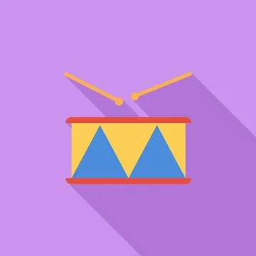 Drum vector flat icon Illustrazione stock