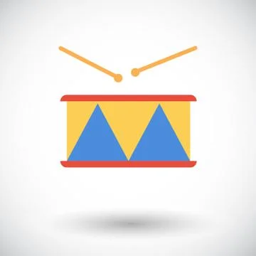 Drum vector flat icon Illustrazione stock