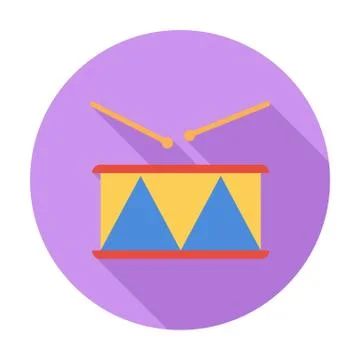 Drum vector flat icon Illustrazione stock