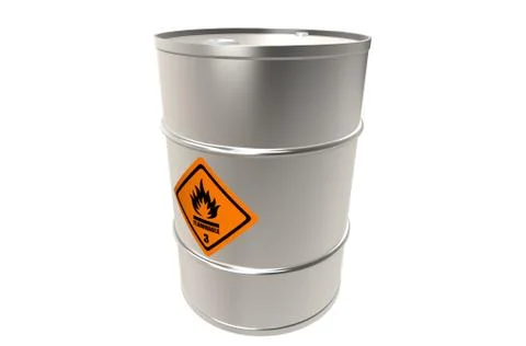 Drum with warning sign. Part of a Warehouse series. Illustrazione stock