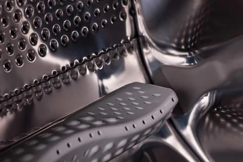 Drum washing machine, closeup Stock Photos